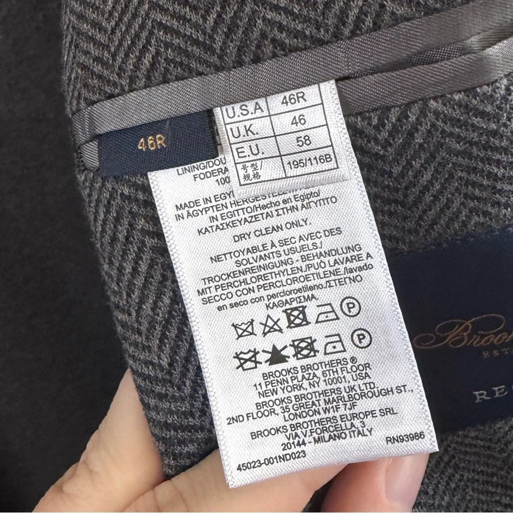 Brooks Brothers Men's Sport Coat Dark Grey Size 46R NWT